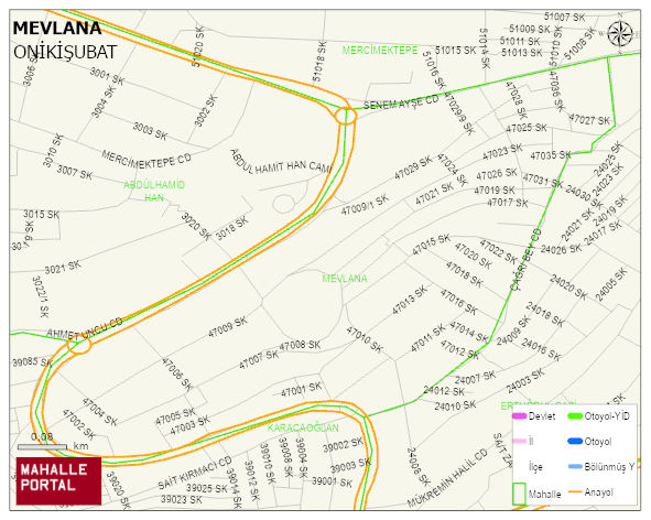 MEVLANA Mahallesi Haritası | Dağlar, Ovalar ve Akarsu Bilgileri