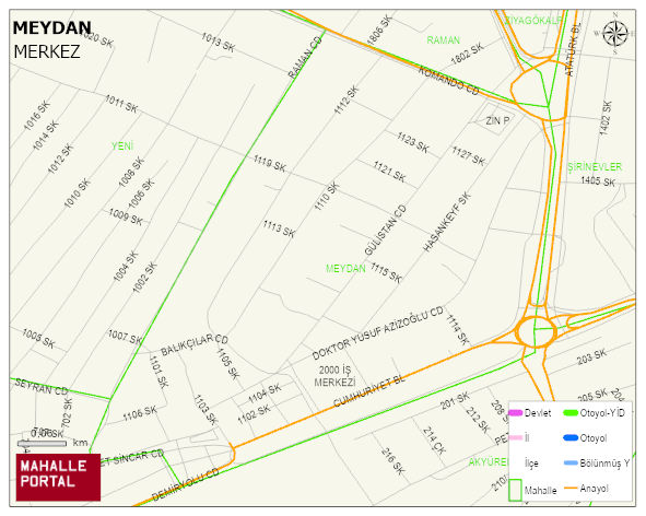MEYDAN Mahallesi Haritası | Yükselti ve Doğa Özellikleri