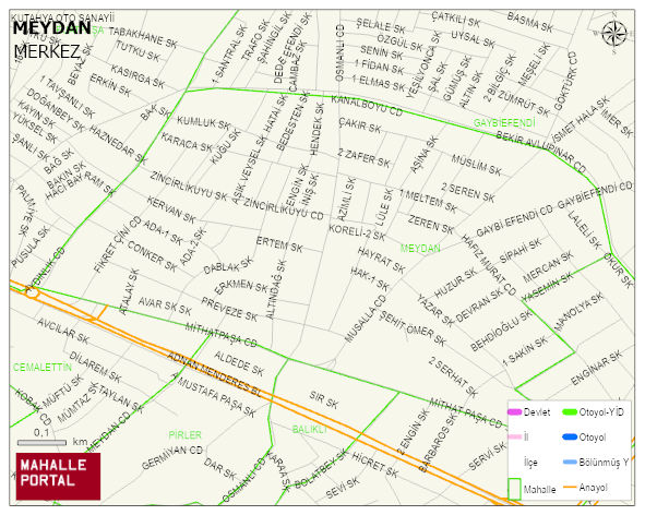 MEYDAN Mahallesi Haritası | Mahalle ve Köy Sınırı