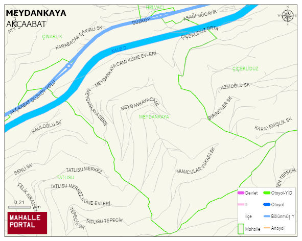 MEYDANKAYA Mahallesi Haritası | Coğrafi Yapı ve Detaylı Haritası
