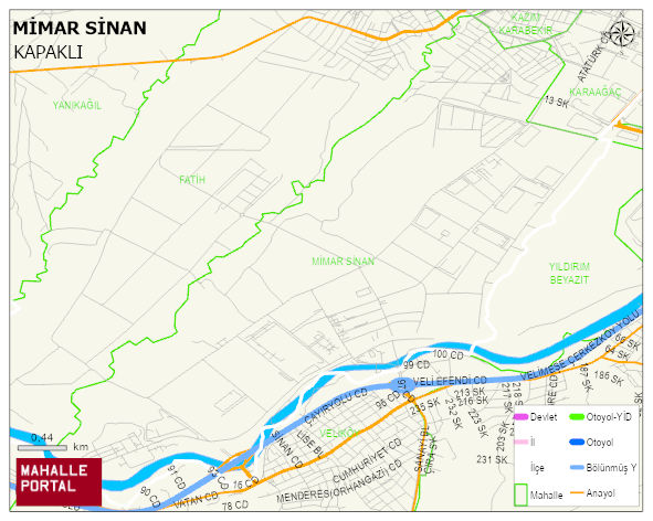 MİMAR SİNAN Mahallesi Haritası | Mahalle ve Köy Sınırı
