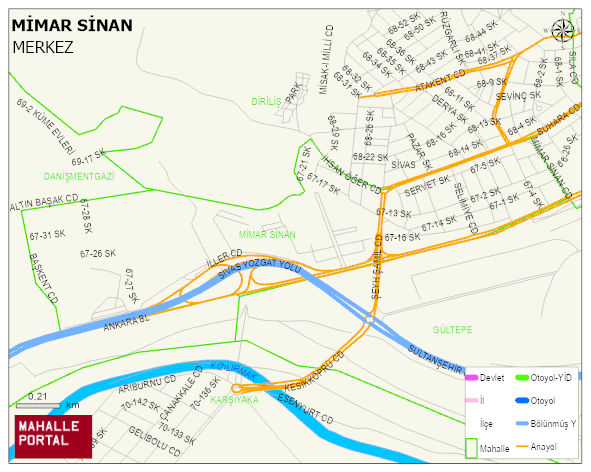 MİMAR SİNAN Mahallesi Haritası | Güncel Mahalle ve Köy Haritası