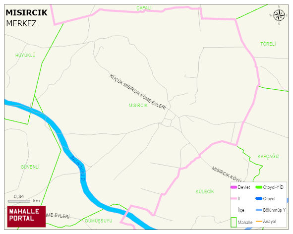 MISIRCIK Köyü Haritası | Sayısal Bölge Görünümü
