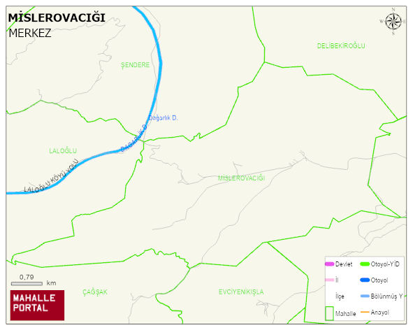 MİSLEROVACIĞI Köyü Haritası | Yükselti ve Doğa Özellikleri