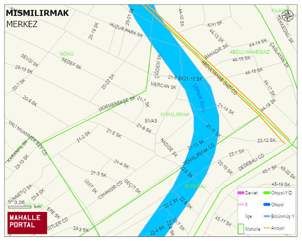 MISMILIRMAK Mahallesi Haritası | Yükselti ve Doğa Özellikleri
