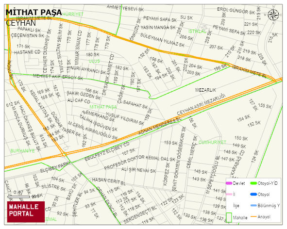 MİTHAT PAŞA Mahallesi Haritası | Mahalle Sokak Haritası