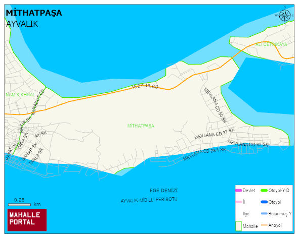 MİTHATPAŞA Mahallesi Haritası | Mahalle ve Köy Sınırı