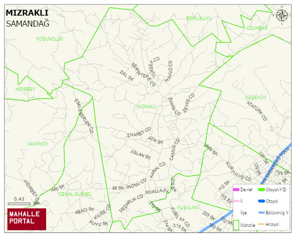 MIZRAKLI Mahallesi Haritası | İnteraktif Köy ve Mahalle Sınırları