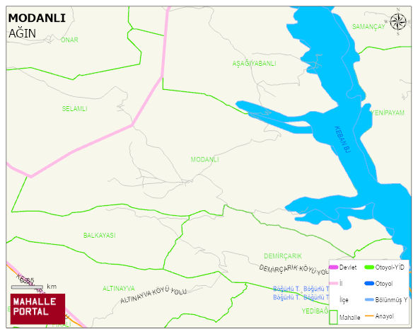 MODANLI Köyü Haritası | İnteraktif Köy ve Mahalle Sınırları