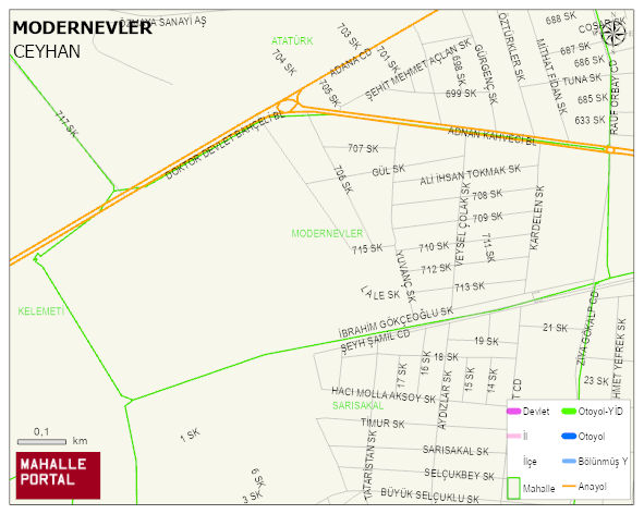 MODERNEVLER Mahallesi Haritası | Güncel Mahalle ve Köy Haritası