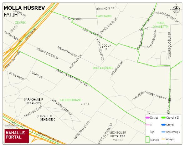 MOLLA HÜSREV Mahallesi Haritası | İnteraktif Köy ve Mahalle Sınırları