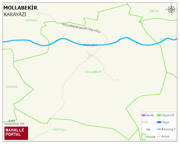 MOLLABEKİR Mahallesi Haritası | Mahalle ve Köy Sınırı