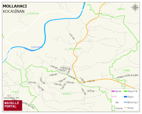 MOLLAHACI Mahallesi Haritası | Mahalle ve Köy Sınırı