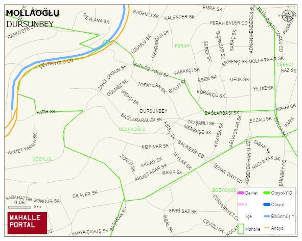 MOLLAOĞLU Mahallesi Haritası | Yükselti ve Doğa Özellikleri