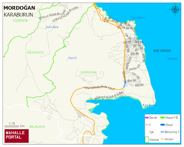 MORDOĞAN Mahallesi Haritası | Dağlar, Ovalar ve Akarsu Bilgileri