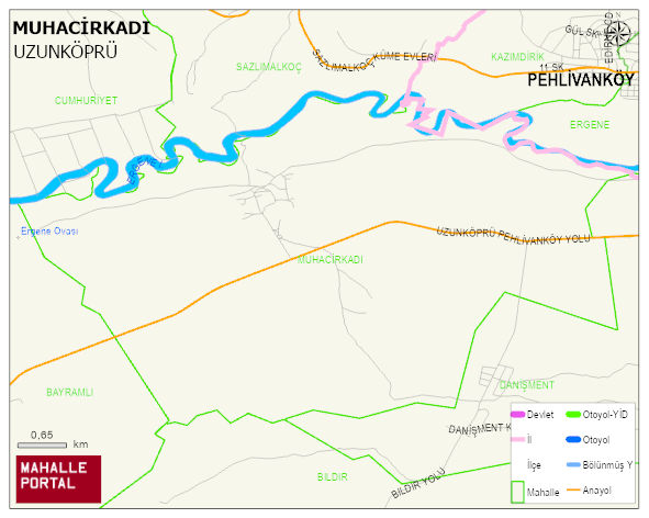 MUHACİRKADI Köyü Haritası | Mahalle Sokak Haritası