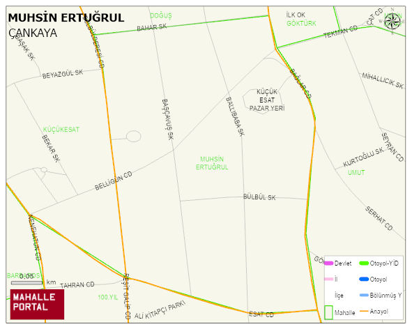 MUHSİN ERTUĞRUL Mahallesi Haritası | Coğrafi Yapı ve Detaylı Haritası