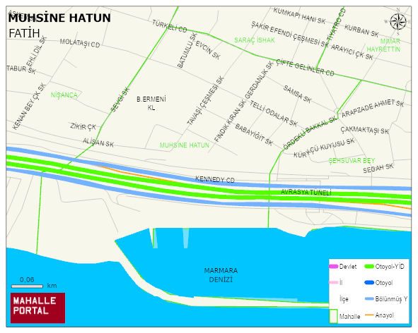 MUHSİNE HATUN Mahallesi Haritası | İnteraktif Köy ve Mahalle Sınırları