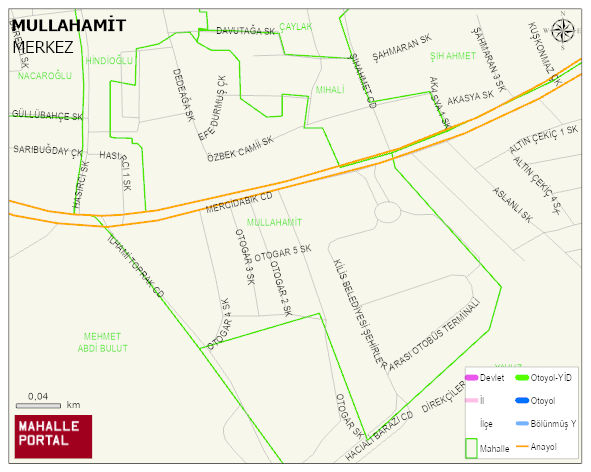 MULLAHAMİT Mahallesi Haritası | Yükselti ve Doğa Özellikleri