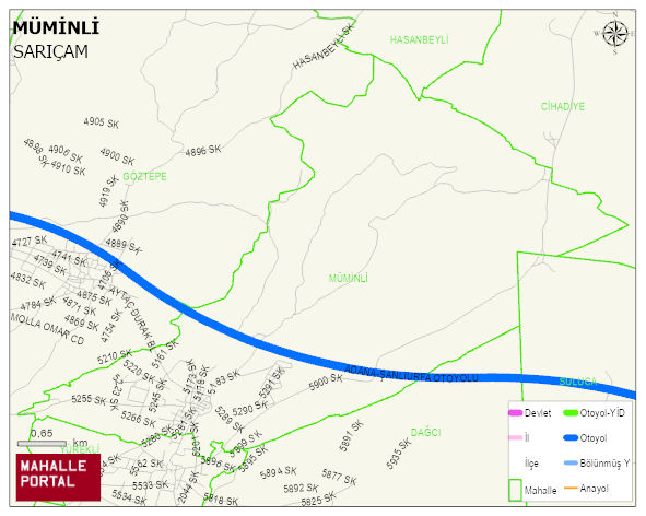 MÜMİNLİ Mahallesi Haritası | Yükselti ve Doğa Özellikleri