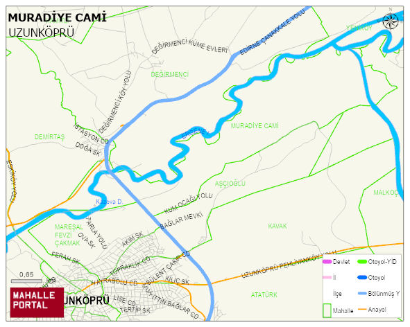 MURADİYE CAMİ Mahallesi Haritası | Detaylı Köy ve Mahalle Görünümü
