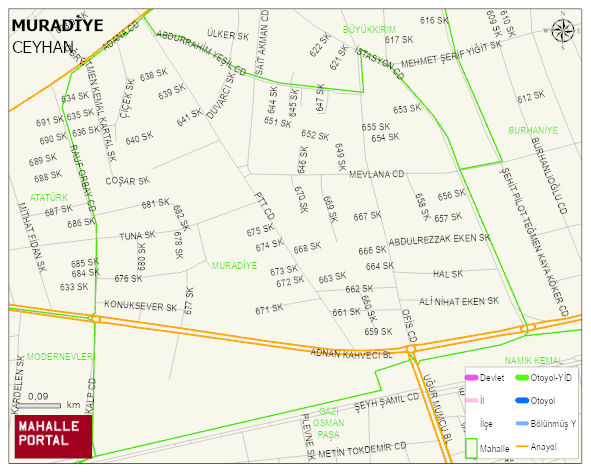 MURADİYE Mahallesi Haritası | Sayısal Bölge Görünümü