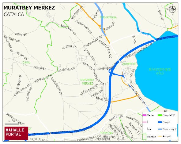 MURATBEY MERKEZ Mahallesi Haritası | Yükselti ve Doğa Özellikleri