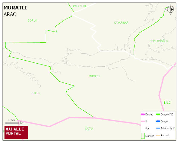 MURATLI Köyü Haritası | Mahalle ve Köy Sınırı