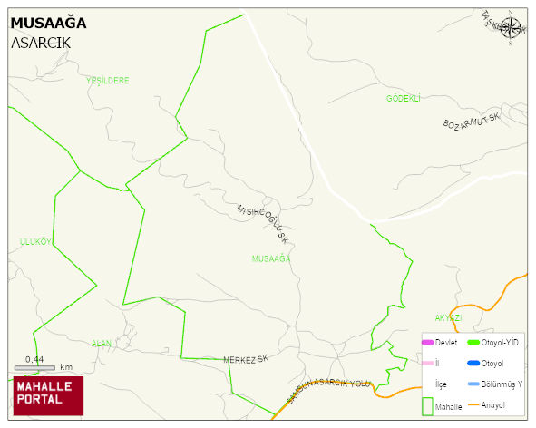 MUSAAĞA Mahallesi Haritası | İnteraktif Köy ve Mahalle Sınırları