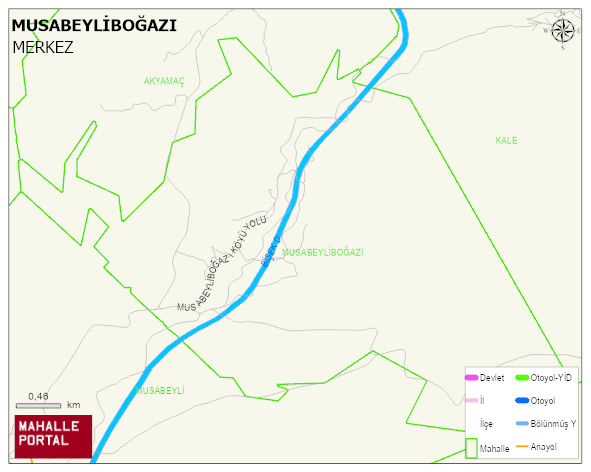 MUSABEYLİBOĞAZI Köyü Haritası | Yükselti ve Doğa Özellikleri