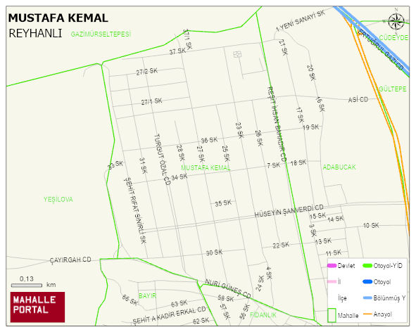 MUSTAFA KEMAL Mahallesi Haritası | Yükselti ve Doğa Özellikleri