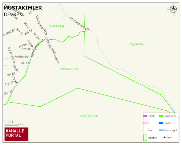 MÜSTAKİMLER Köyü Haritası | İnteraktif Köy ve Mahalle Sınırları
