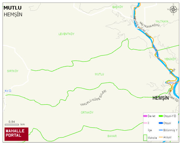 MUTLU Mahallesi Haritası | Yükselti ve Doğa Özellikleri