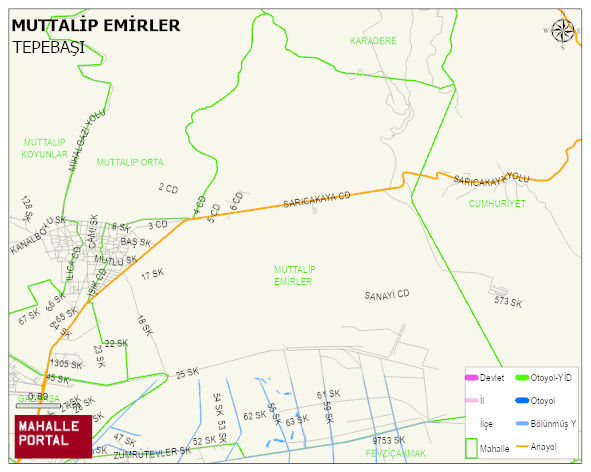 MUTTALİP EMİRLER Mahallesi Haritası | İnteraktif Köy ve Mahalle Sınırları