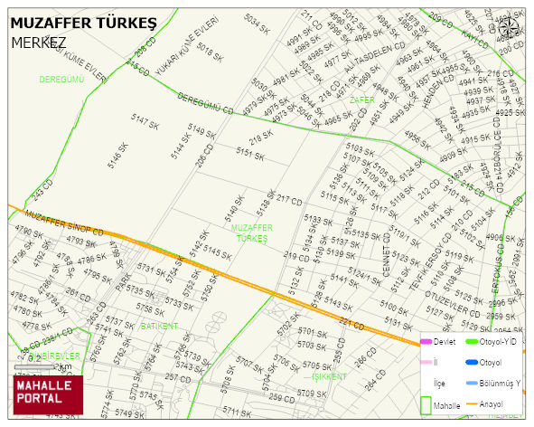 MUZAFFER TÜRKEŞ Mahallesi Haritası | Dağlar, Ovalar ve Akarsu Bilgileri