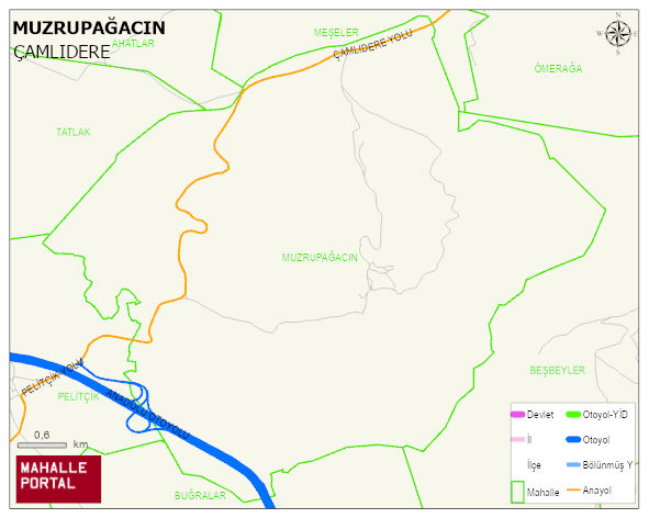 MUZRUPAĞACIN Mahallesi Haritası | Yükselti ve Doğa Özellikleri