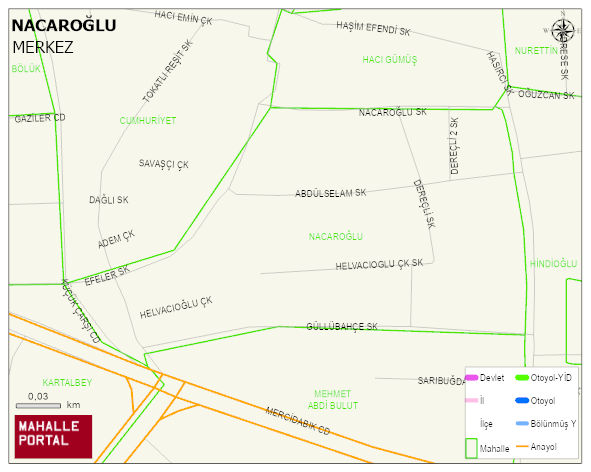 NACAROĞLU Mahallesi Haritası | Detaylı Köy ve Mahalle Görünümü
