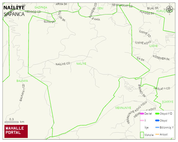 NAİLİYE Mahallesi Haritası | Sayısal Bölge Görünümü