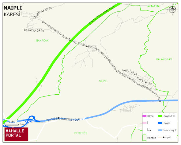 NAİPLİ Mahallesi Haritası | Coğrafi Yapı ve Detaylı Haritası