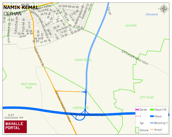 NAMIK KEMAL Mahallesi Haritası | Yükselti ve Doğa Özellikleri