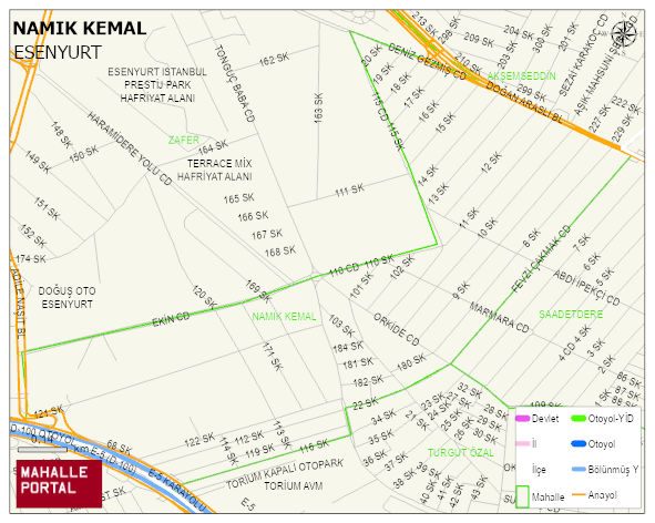 NAMIK KEMAL Mahallesi Haritası | İnteraktif Köy ve Mahalle Sınırları