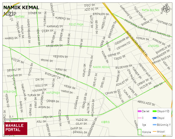 NAMIK KEMAL Mahallesi Haritası | Coğrafi Yapı ve Detaylı Haritası