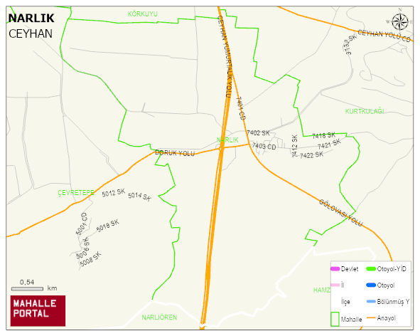 NARLIK Mahallesi Haritası | Detaylı Köy ve Mahalle Görünümü
