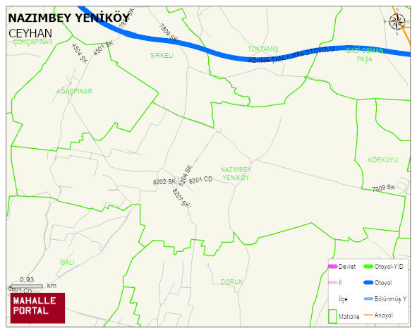 NAZIMBEY YENİKÖY Mahallesi Haritası | Mahalle ve Köy Sınırı