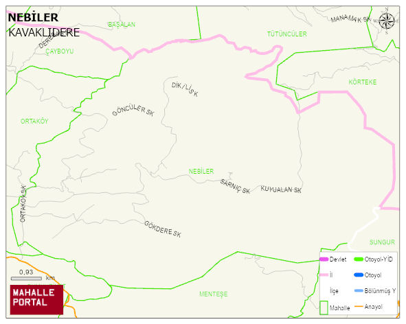 NEBİLER Mahallesi Haritası | Coğrafi Yapı ve Detaylı Haritası