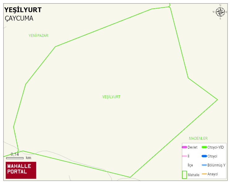 NEBİOĞLU BELDESİ YEŞİLYURT Mahallesi Haritası | İnteraktif Köy ve Mahalle Sınırları