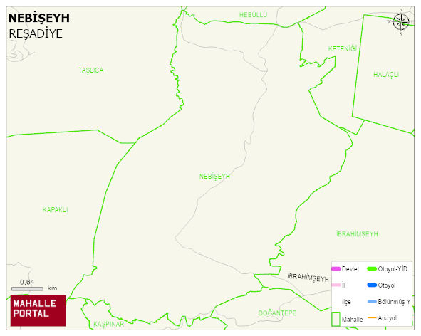 NEBİŞEYH Köyü Haritası | Mahalle ve Köy Sınırı