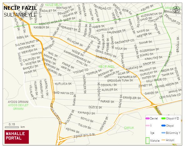 NECİP FAZIL Mahallesi Haritası | İnteraktif Köy ve Mahalle Sınırları