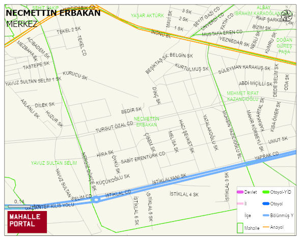 NECMETTİN ERBAKAN Mahallesi Haritası | Dağlar, Ovalar ve Akarsu Bilgileri