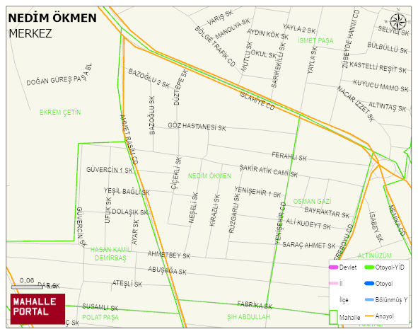 NEDİM ÖKMEN Mahallesi Haritası | Yükselti ve Doğa Özellikleri